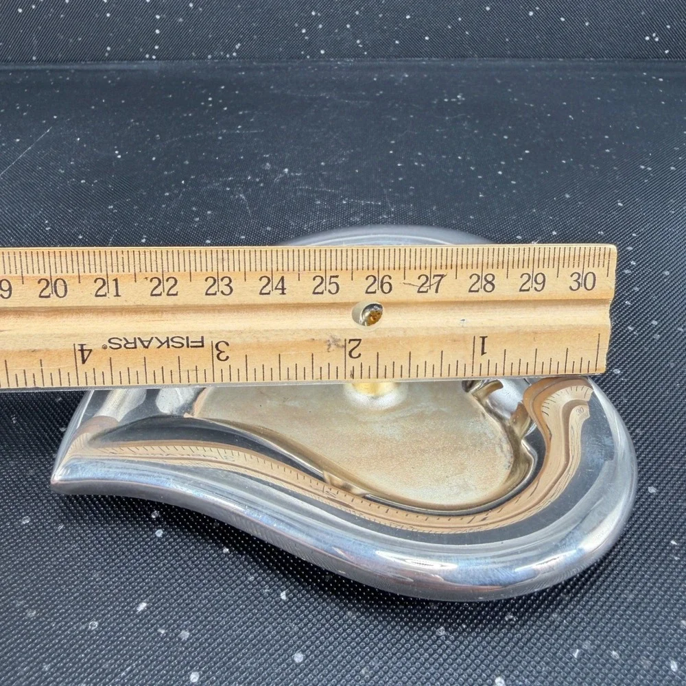 Lenox Heart Shaped Ring Holder Silver Gold Tone Metal Jewelry Trinket Dish 4in